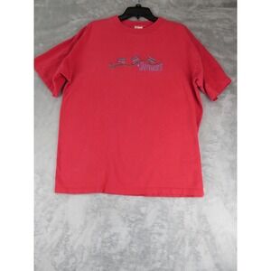 Vintage San Francisco Cable Car Embroidered Tee‎ Red USA Made Desert Heat XL